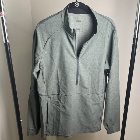 lululemon athletica Other - Lululemon Men's Green Water Resistant Performance Halp Zip Jacket Size Medium